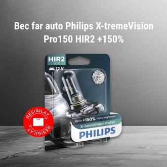 Bec far auto Philips X-tremeVision Pro150 HIR2 +150%